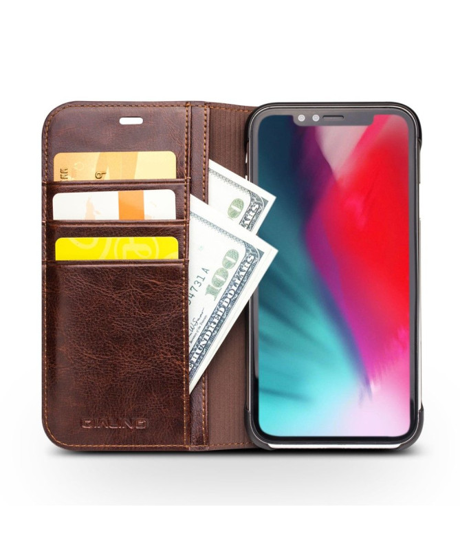 iPhone XR - Etui fait main en cuir véritable