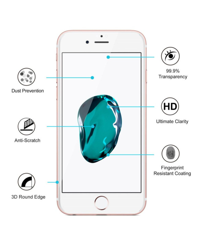 iPhone SE 2022 / 2020 / 8 / 7 - Protection d’écran en verre trempé ful