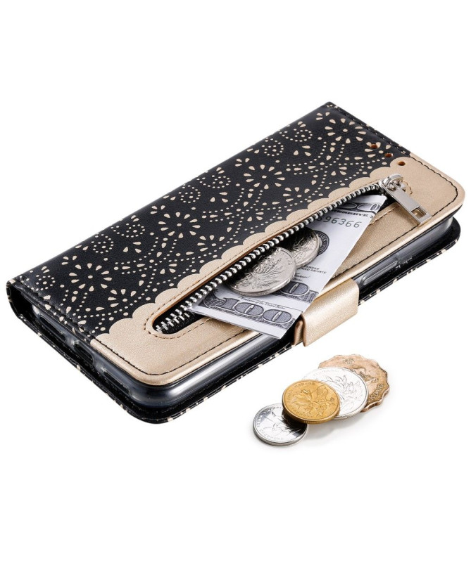 iPhone XS / X - Housse motif dentelle avec lanière