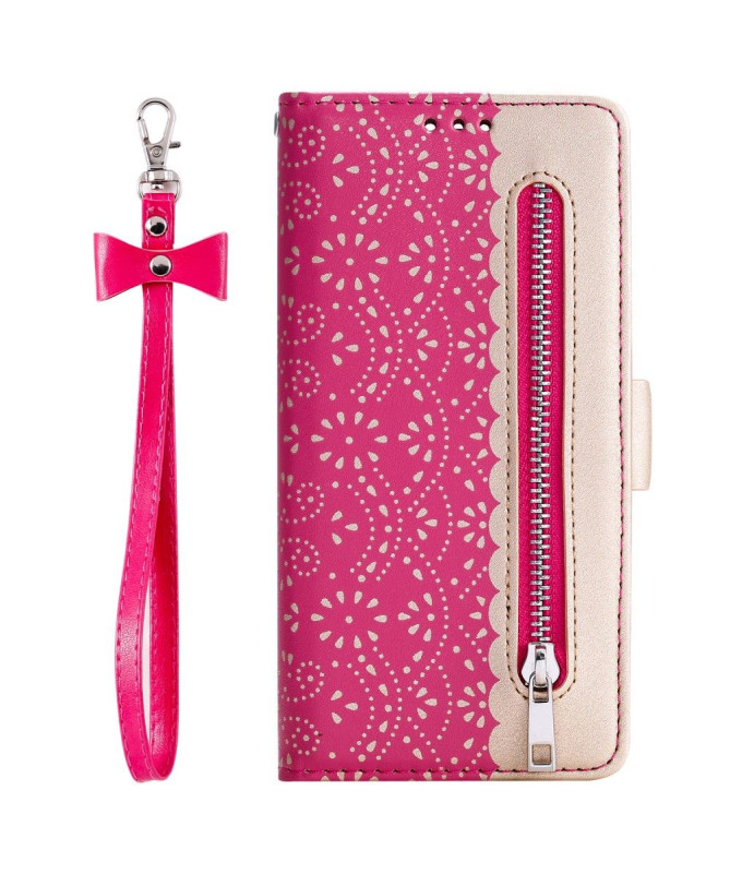 iPhone XS / X - Housse motif dentelle avec lanière