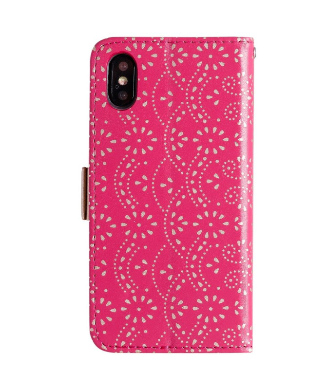 iPhone XS / X - Housse motif dentelle avec lanière