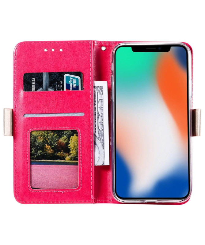 iPhone XS / X - Housse motif dentelle avec lanière