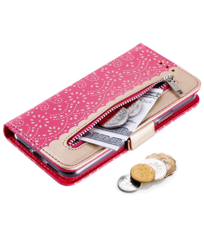 iPhone XS / X - Housse motif dentelle avec lanière