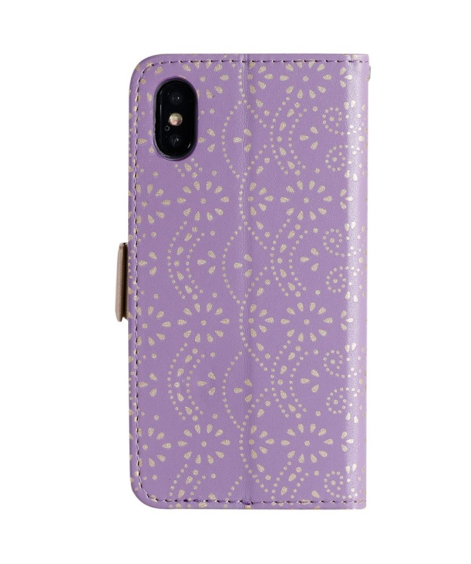 iPhone XS / X - Housse motif dentelle avec lanière