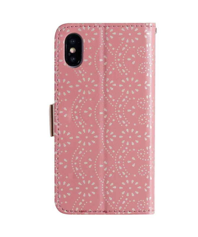iPhone XS / X - Housse motif dentelle avec lanière