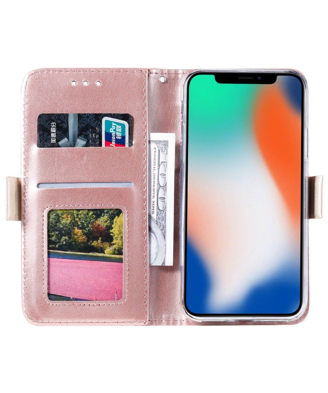 iPhone XS / X - Housse motif dentelle avec lanière