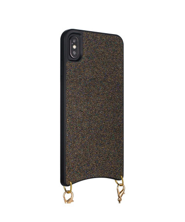 iPhone XS Max - Coque paillettes avec collier