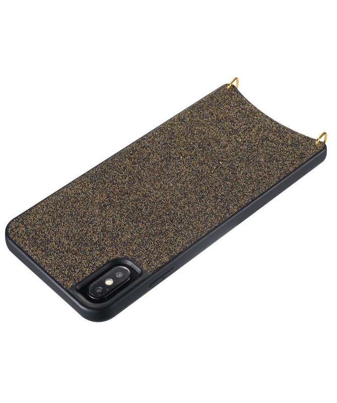 iPhone XS Max - Coque paillettes avec collier