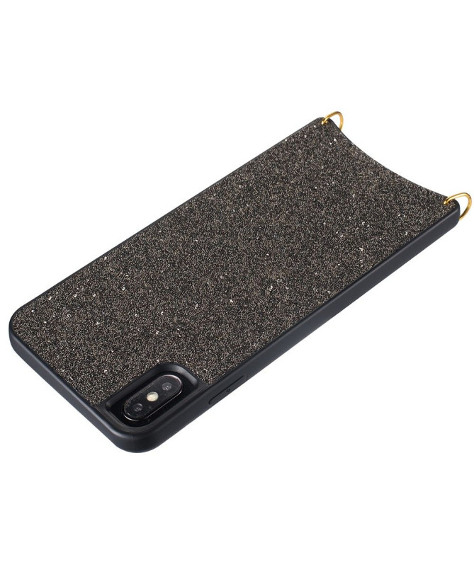 iPhone XS Max - Coque paillettes avec collier