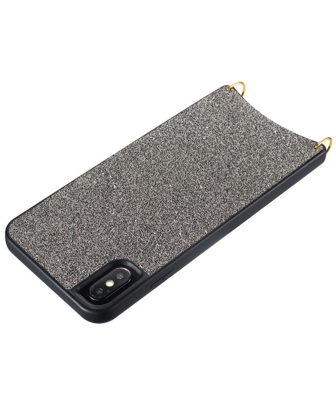 iPhone XS Max - Coque paillettes avec collier