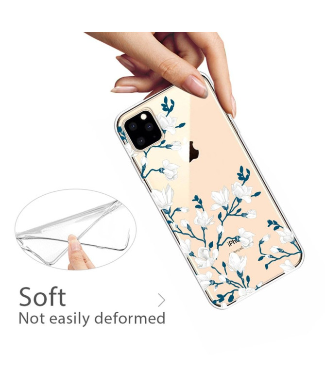 iPhone 11 Pro Max - Coque fleurs blanches