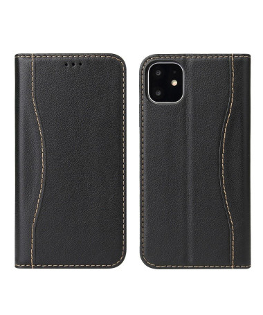 Housse iPhone 11 Pro cuir véritable coutures apparentes