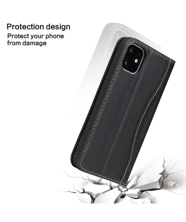 Housse iPhone 11 Pro cuir véritable coutures apparentes