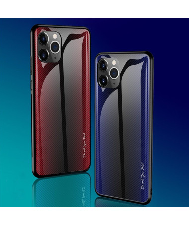 Coque iPhone 11 Pro dos en verre carbone