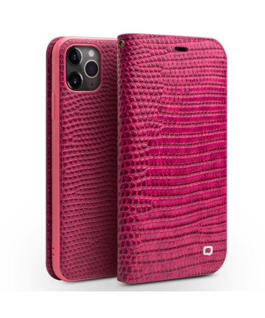 Housse iPhone 11 Pro cuir véritable effet croco