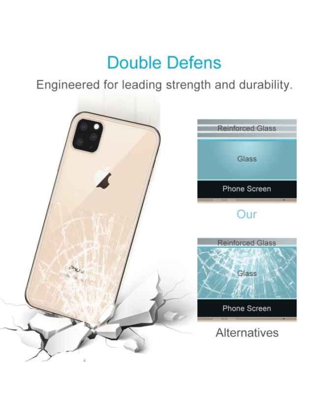 2 protections arrière en verre trempé pour iPhone 11 Pro