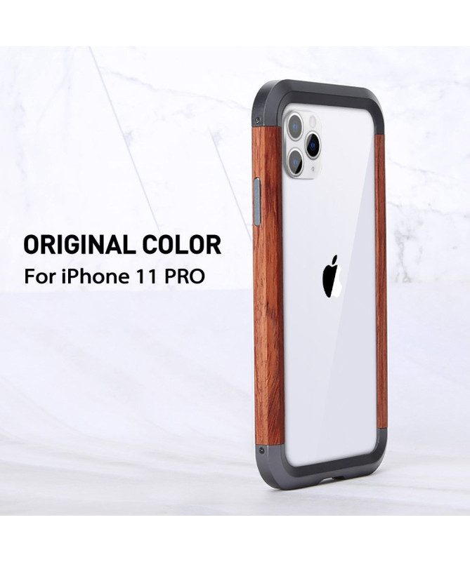 Coque iPhone 11 Pro bois et métal