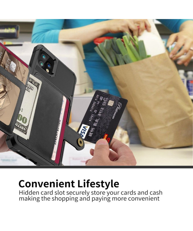 Coque iPhone 11 Pro Max effet cuir porte cartes