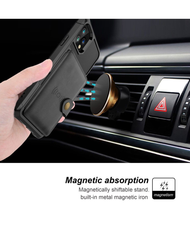 Coque iPhone 11 Pro Max effet cuir porte cartes