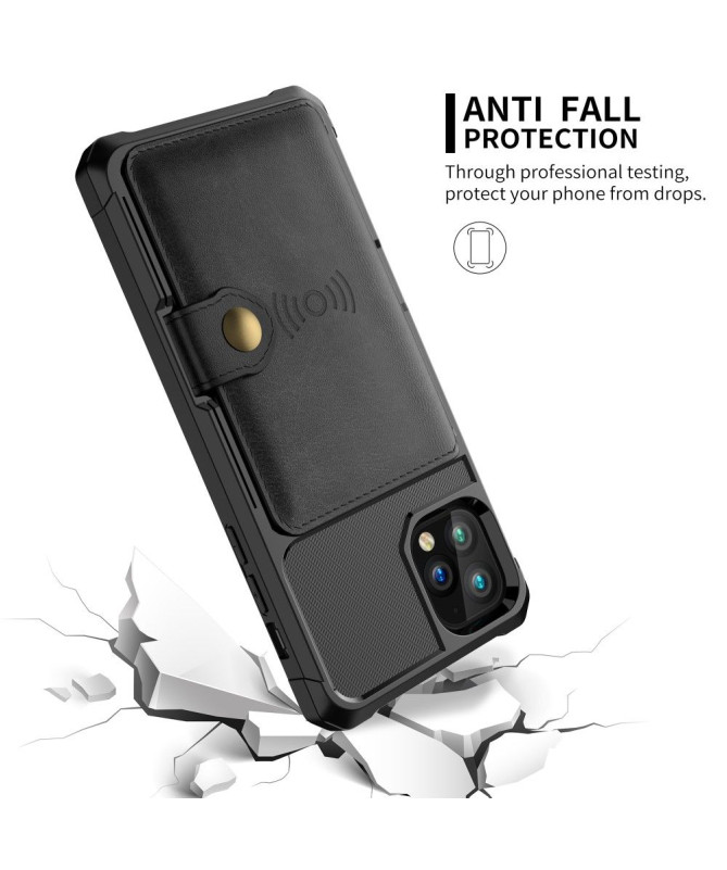 Coque iPhone 11 Pro Max effet cuir porte cartes