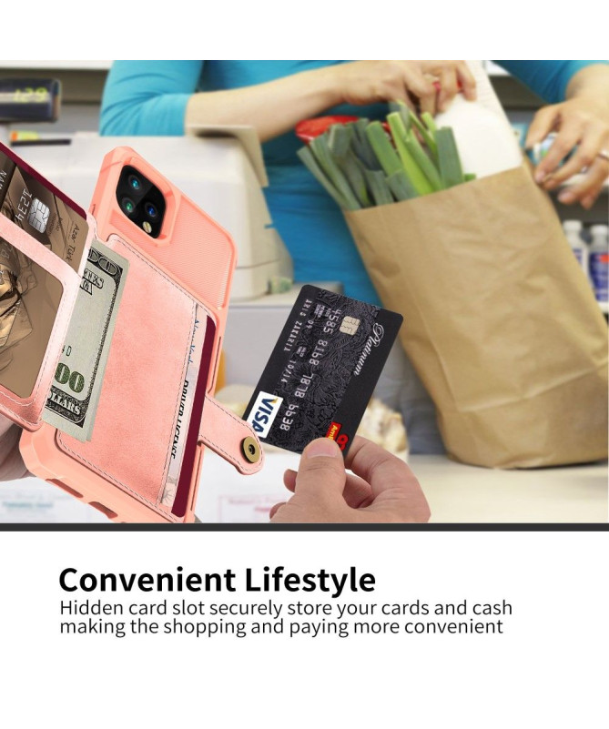 Coque iPhone 11 Pro Max effet cuir porte cartes