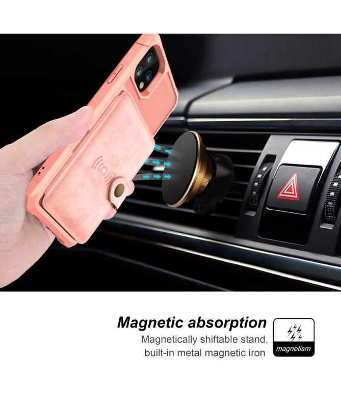 Coque iPhone 11 Pro Max effet cuir porte cartes