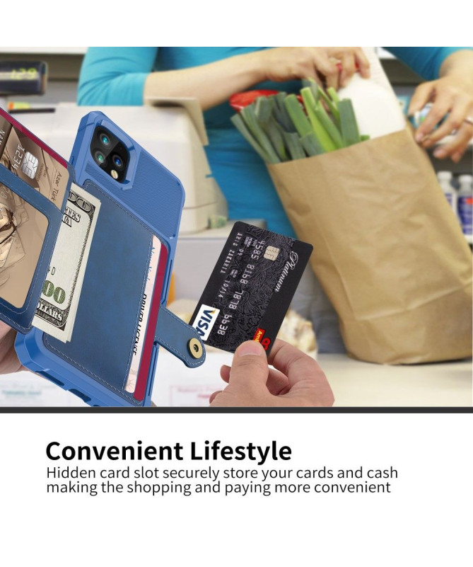 Coque iPhone 11 Pro Max effet cuir porte cartes