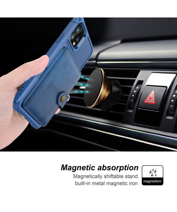 Coque iPhone 11 Pro Max effet cuir porte cartes