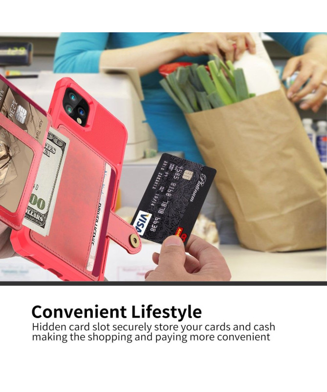 Coque iPhone 11 Pro Max effet cuir porte cartes