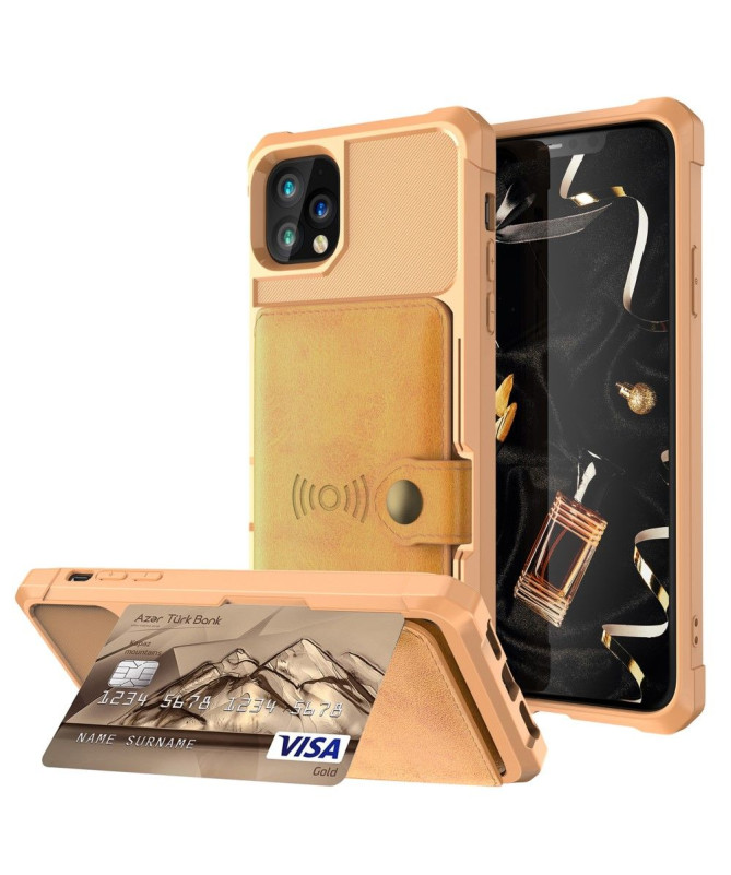 Coque iPhone 11 Pro Max effet cuir porte cartes