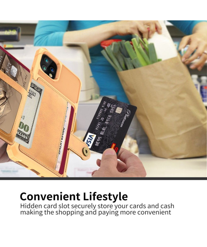Coque iPhone 11 Pro Max effet cuir porte cartes