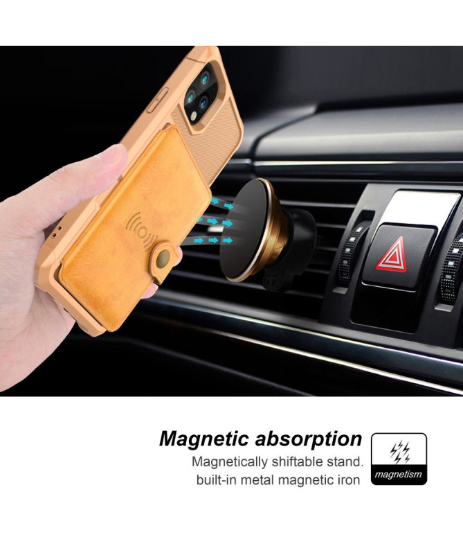 Coque iPhone 11 Pro Max effet cuir porte cartes