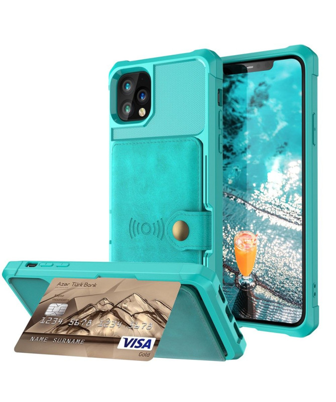 Coque iPhone 11 Pro Max effet cuir porte cartes