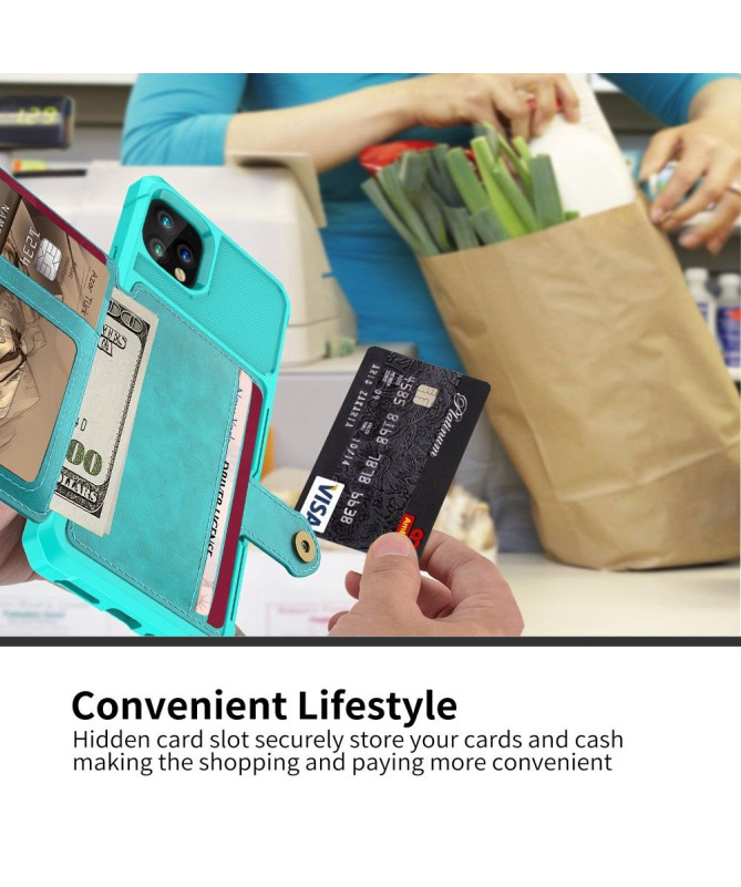 Coque iPhone 11 Pro Max effet cuir porte cartes