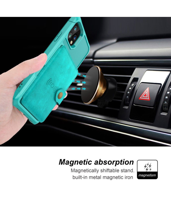 Coque iPhone 11 Pro Max effet cuir porte cartes