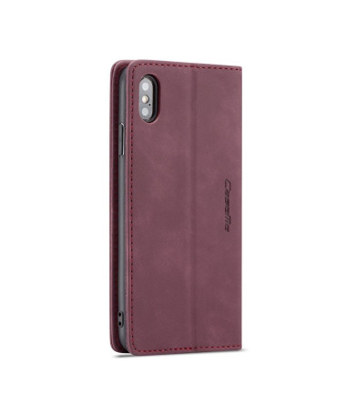 Housse iPhone XS Max Golias effet cuir - Vin Rouge