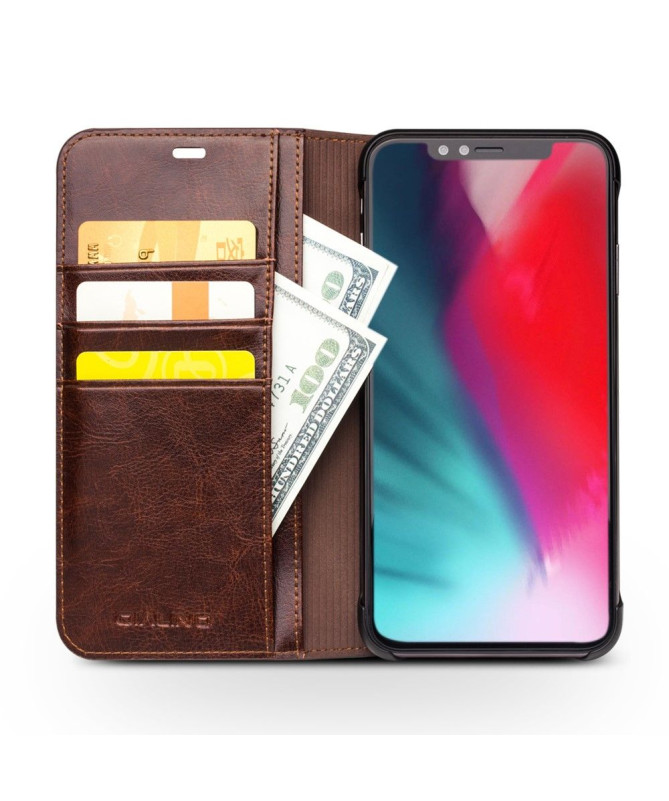 Housse iPhone XS Max en cuir véritable