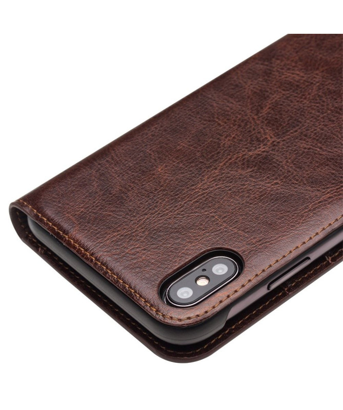 Housse iPhone XS Max en cuir véritable