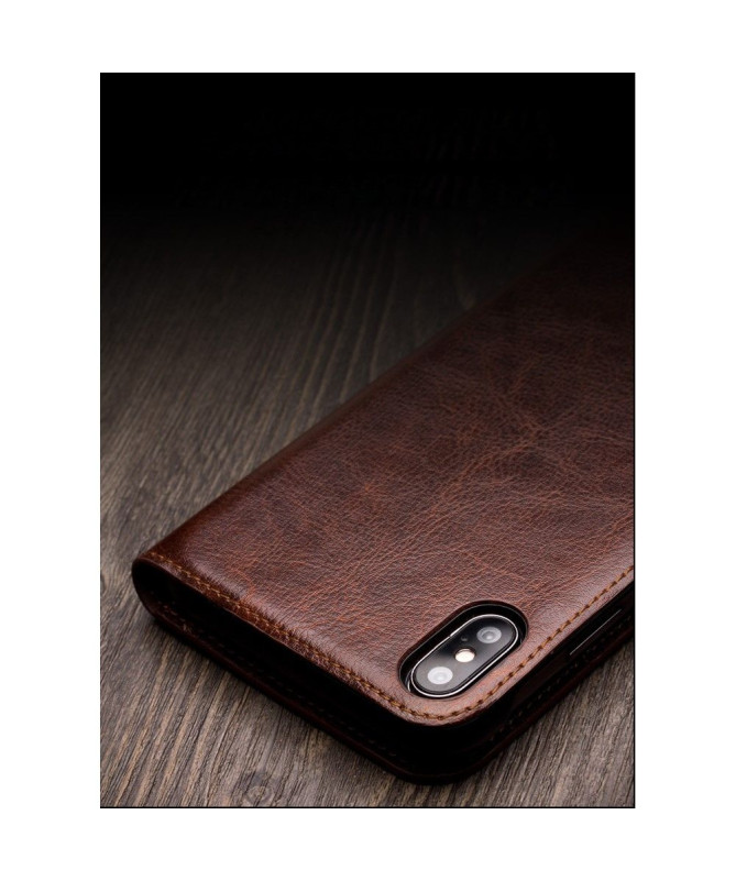 Housse iPhone XS Max en cuir véritable