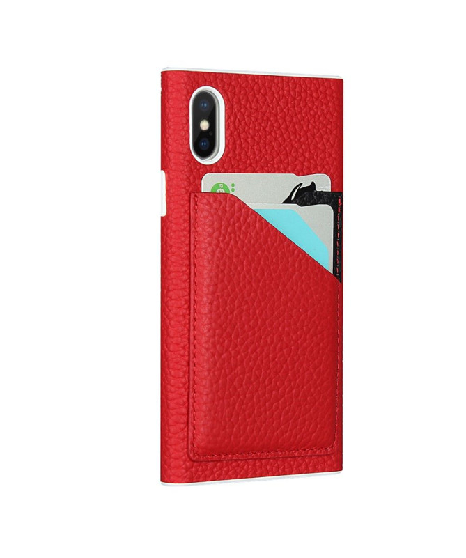 Coque iPhone XS Max Effet Cuir Porte Cartes avec Lanière