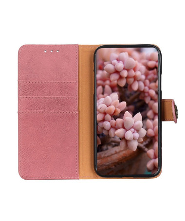 Housse iPhone 12 Pro Max KHAZNEH Effet Cuir Porte Cartes - Rose