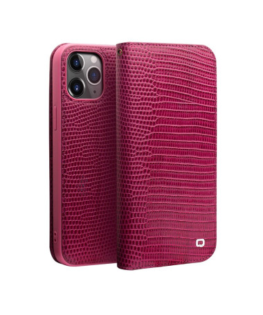 Housse iPhone 12 / 12 Pro cuir véritable effet croco