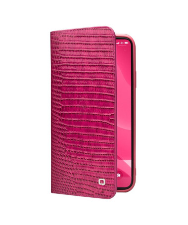 Housse iPhone 12 / 12 Pro cuir véritable effet croco