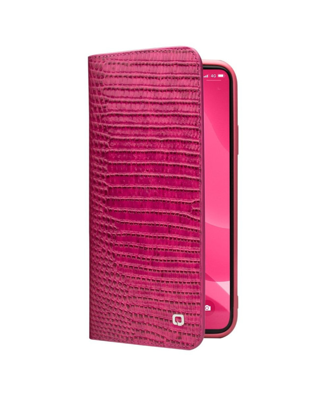 Housse iPhone 12 / 12 Pro cuir véritable effet croco