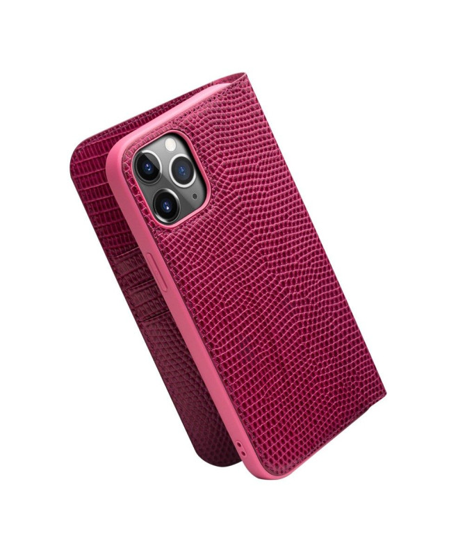 Housse iPhone 12 / 12 Pro cuir véritable effet croco