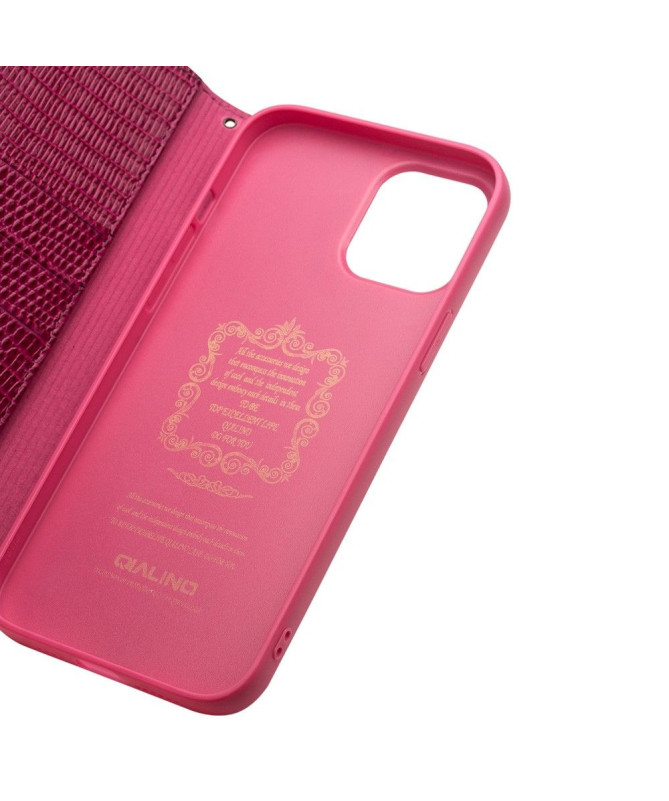 Housse iPhone 12 / 12 Pro cuir véritable effet croco