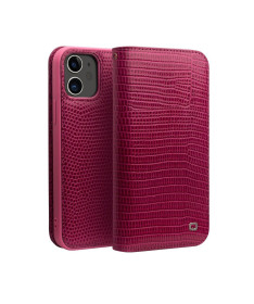 Housse iPhone 12 mini cuir véritable effet croco