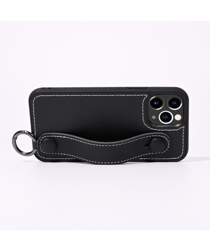 Coque iPhone 12 Pro / 12 Strap coutures simili cuir