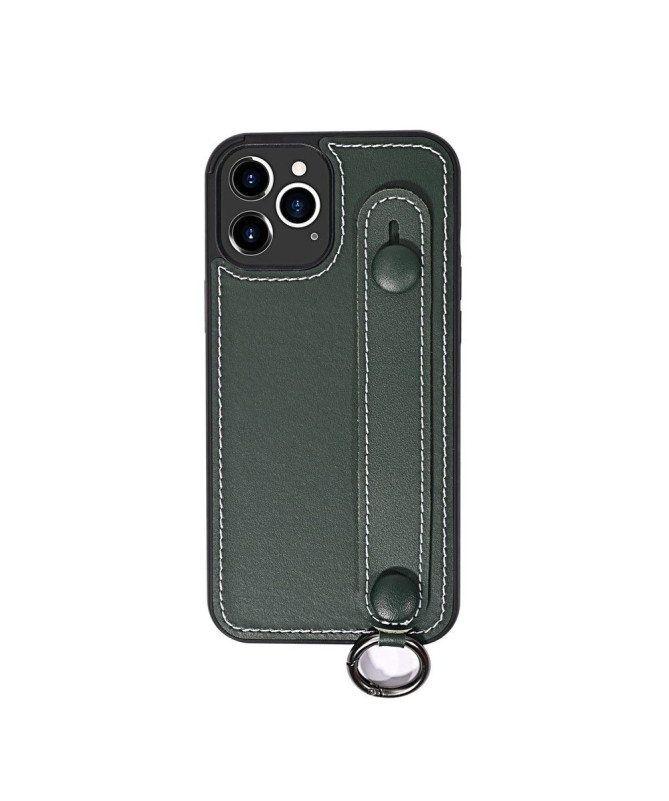 Coque iPhone 12 Pro / 12 Strap coutures simili cuir