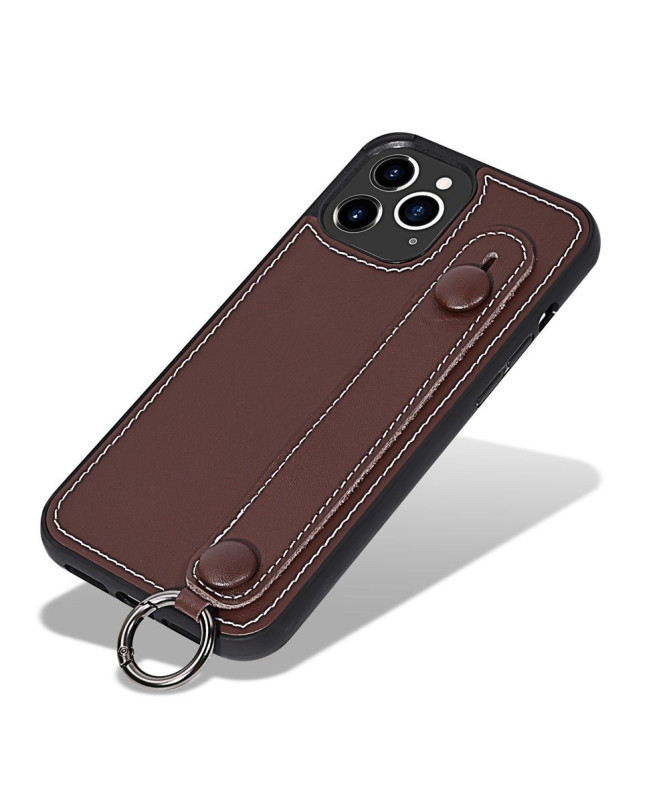 Coque iPhone 12 Pro / 12 Strap coutures simili cuir